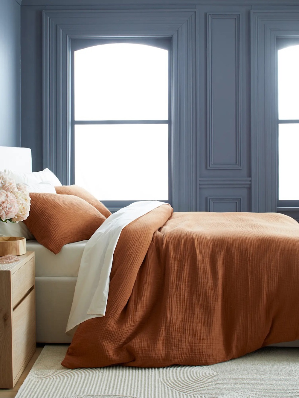 QUINCE Organic Airy Gauze Duvet Cover Set King/Cal King Terracotta 8001 - Picture 4 of 11